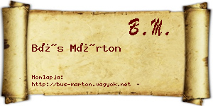 Bús Márton névjegykártya