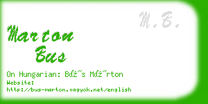marton bus business card